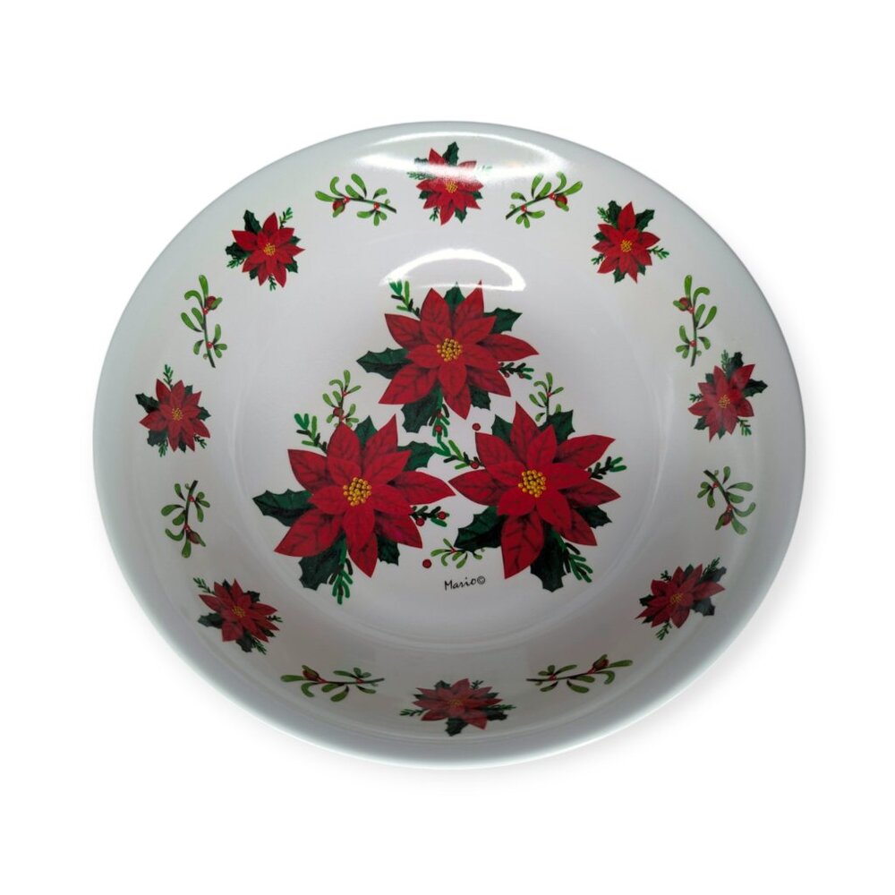 Mario Poinsettia Melamine Holiday Bowl 11.5" x 3"